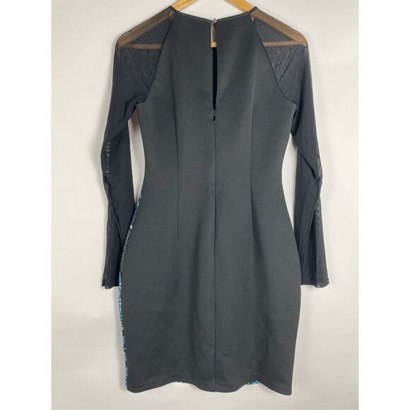 GUESS Mesh Geometric Bodycon Dress Size 10 - Picture 2 of 8